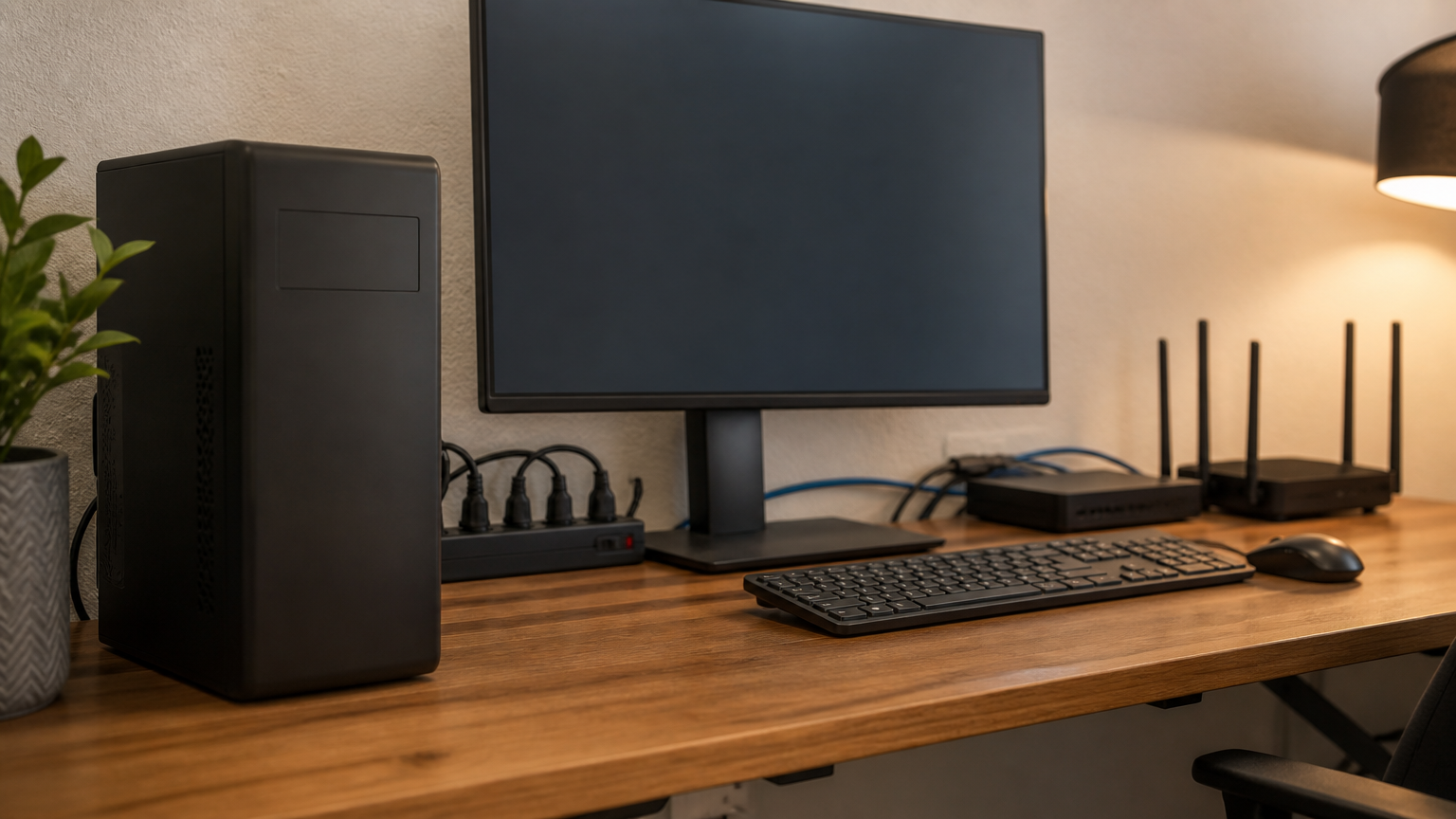 Router a počítač pripojené cez chránený prívod